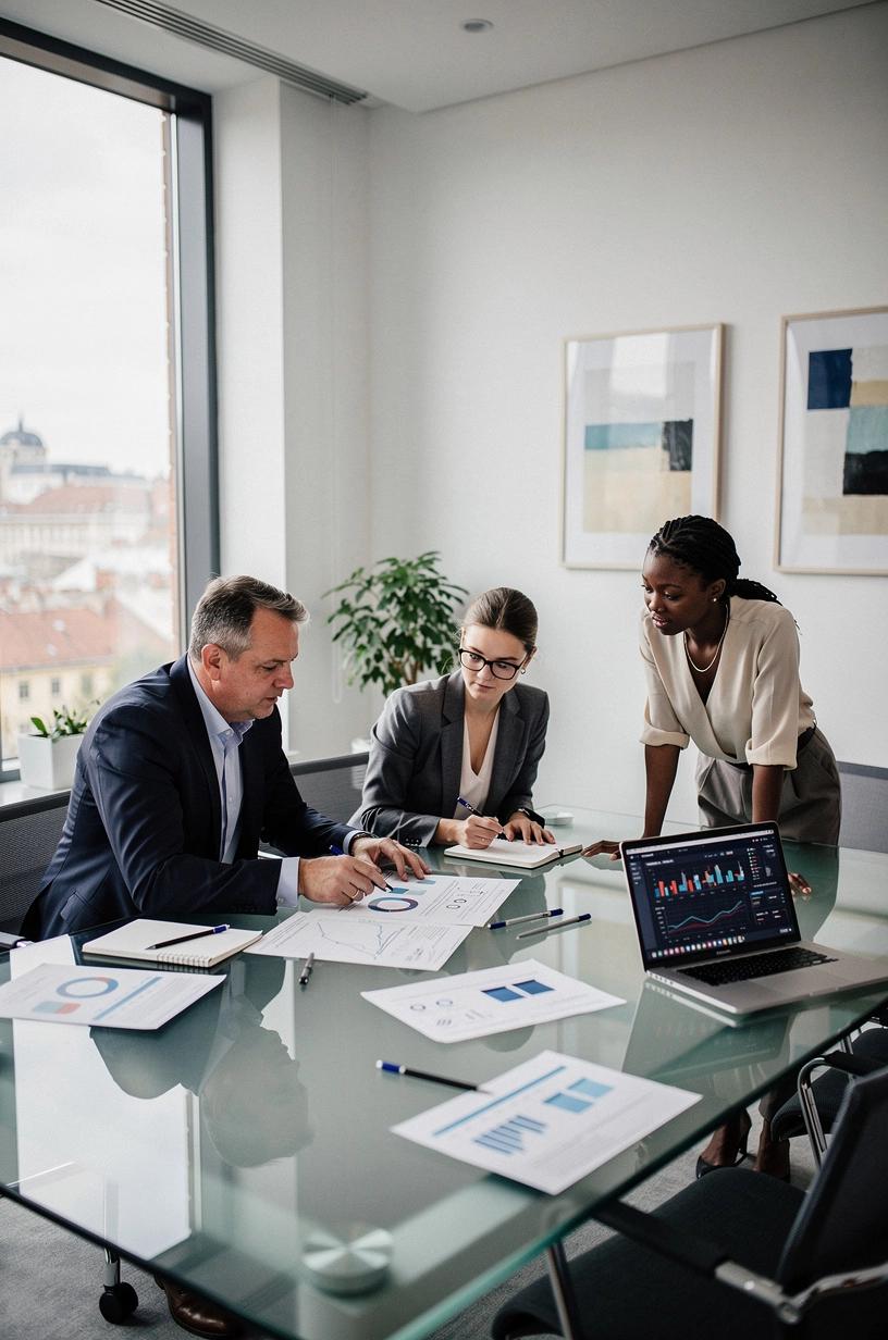 Személyes pénzügyi tanácsadás során ügyfél és szakértő megbeszélését ábrázoló kép.